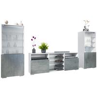 WOHNWAND Granada Beton Dunkel Optik - Dunkelgrau, Holzwerkstoff (286/122.5/35cm) - Vladon