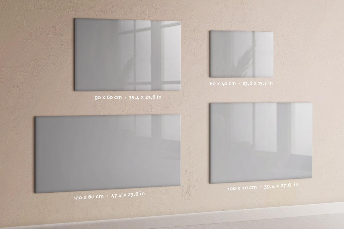 MAGNETTAFEL 60x40 Hellgrau schwarzer Marker - Hellgrau, Glas (60/0.4/40cm) - TULUP