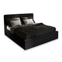 POLSTERBETT PARMA 120x200 cm mit Bettkästen - Schwarz - Schwarz, Holz/Textil - MASSENO