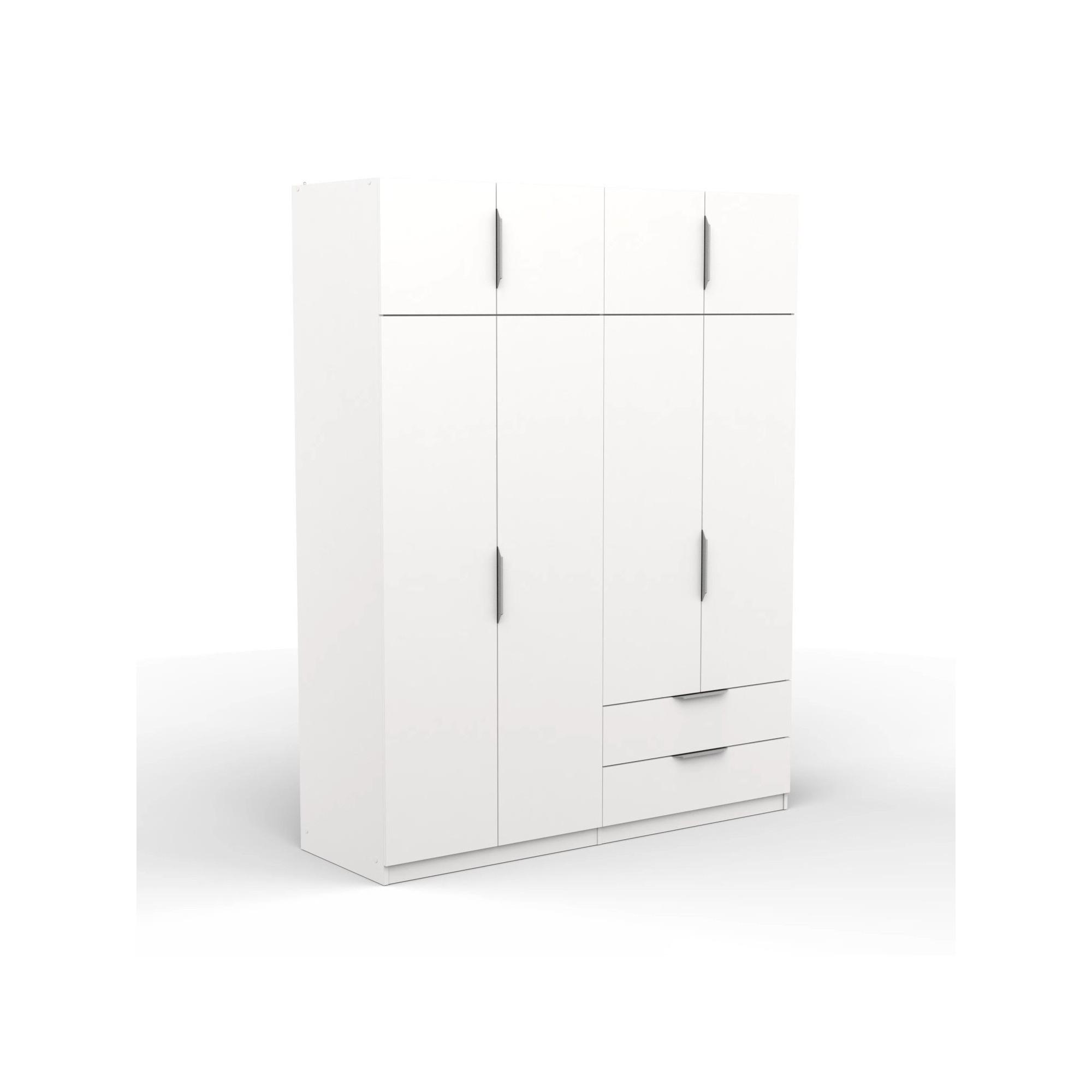 KLEIDERSCHRANK 8 Türen und 2 Schubladen L157,3 cm - Ghost - Weiß, Holzwerkstoff (51.1/203/166.5cm) - Demeyere