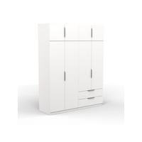 KLEIDERSCHRANK 8 Türen und 2 Schubladen L157,3 cm - Ghost - Weiß, Holzwerkstoff (51.1/203/166.5cm) - Demeyere