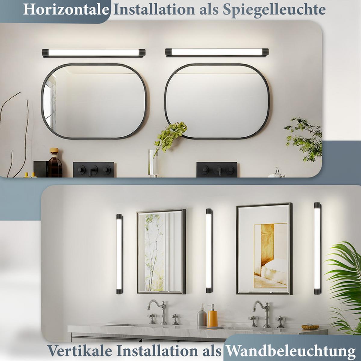 SPIEGELLEUCHTE BRUNO Ⅲ 50/4/8 CM - Schwarz, Glas (50/4/8cm) - Nettlife