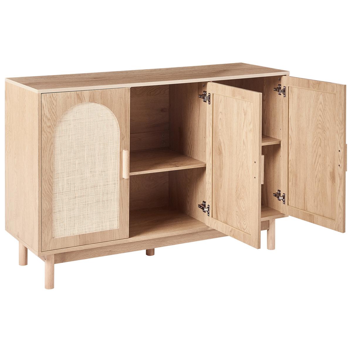 SCHRANK Hellbraun Costello - Hellbraun, Holzwerkstoff (120/83/40cm) - Beliani