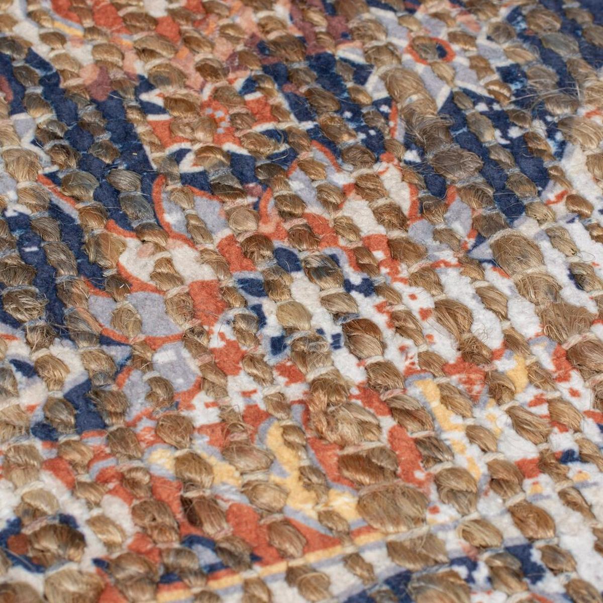 JUTETEPPICH handgewebt WENSLEY, im Vintage-Stil, Rot-Blau, 200 x 290 cm - Rot, Textil (290/200cm) - KADIMA DESIGN