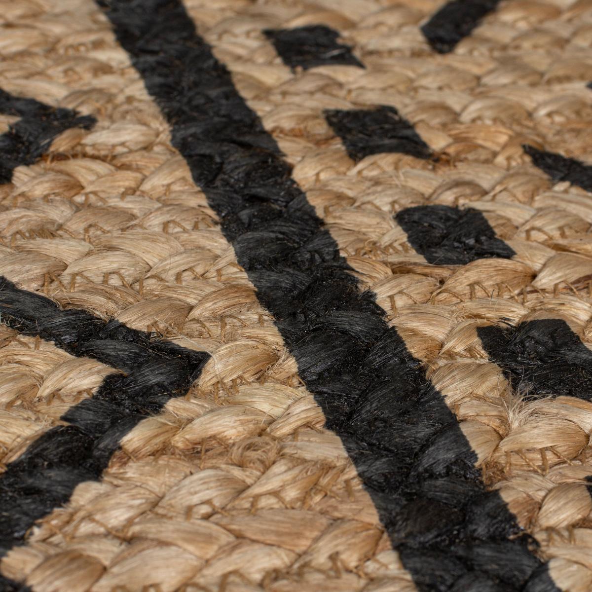 JUTETEPPICH handgewebt NEATH, geometrisch, Braun-Schwarz, 200 x 290 cm - Braun, Naturmaterialien (200/290cm) - KADIMA DESIGN