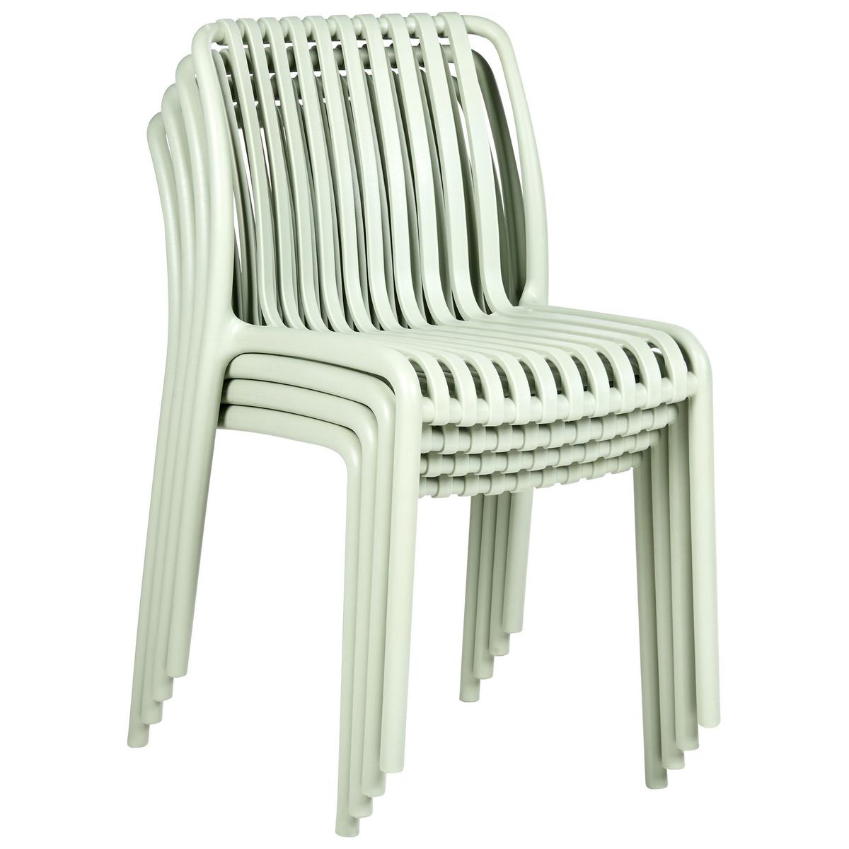GARTENSTUHL 4er-Set Hellgrün Ariccia - Hellgrün, Kunststoff (45/78/50cm) - Beliani