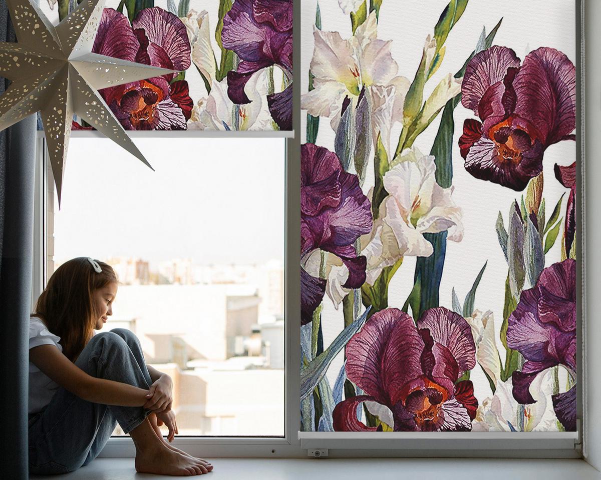 INNENROLLO - Fensterrollo - Rollo - 100x140 cm - Kleine Blümchen - Weiß, Kunststoff (100/140/0.5cm) - TULUP