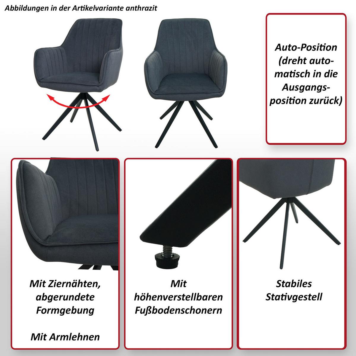 ESSZIMMERSTUHL Blau 2er-Set - Blau, Textil (60/87/68cm) - MCW