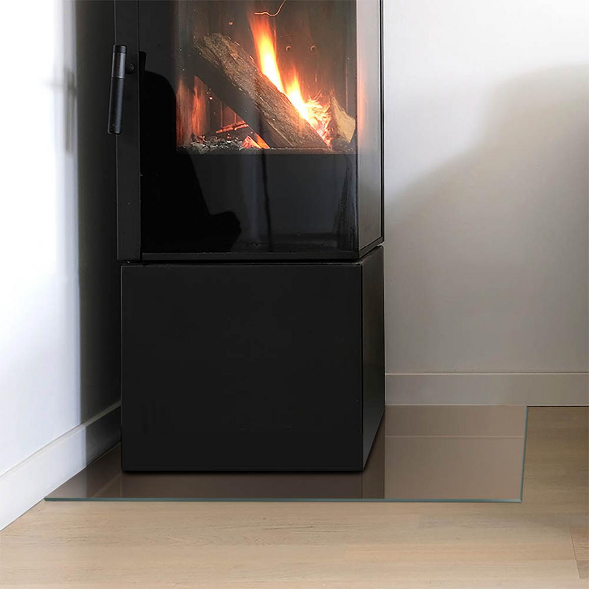 GLASPLATTE für Kamin 60x40 cm - Braun, Glas (60/40/0.4cm) - TULUP