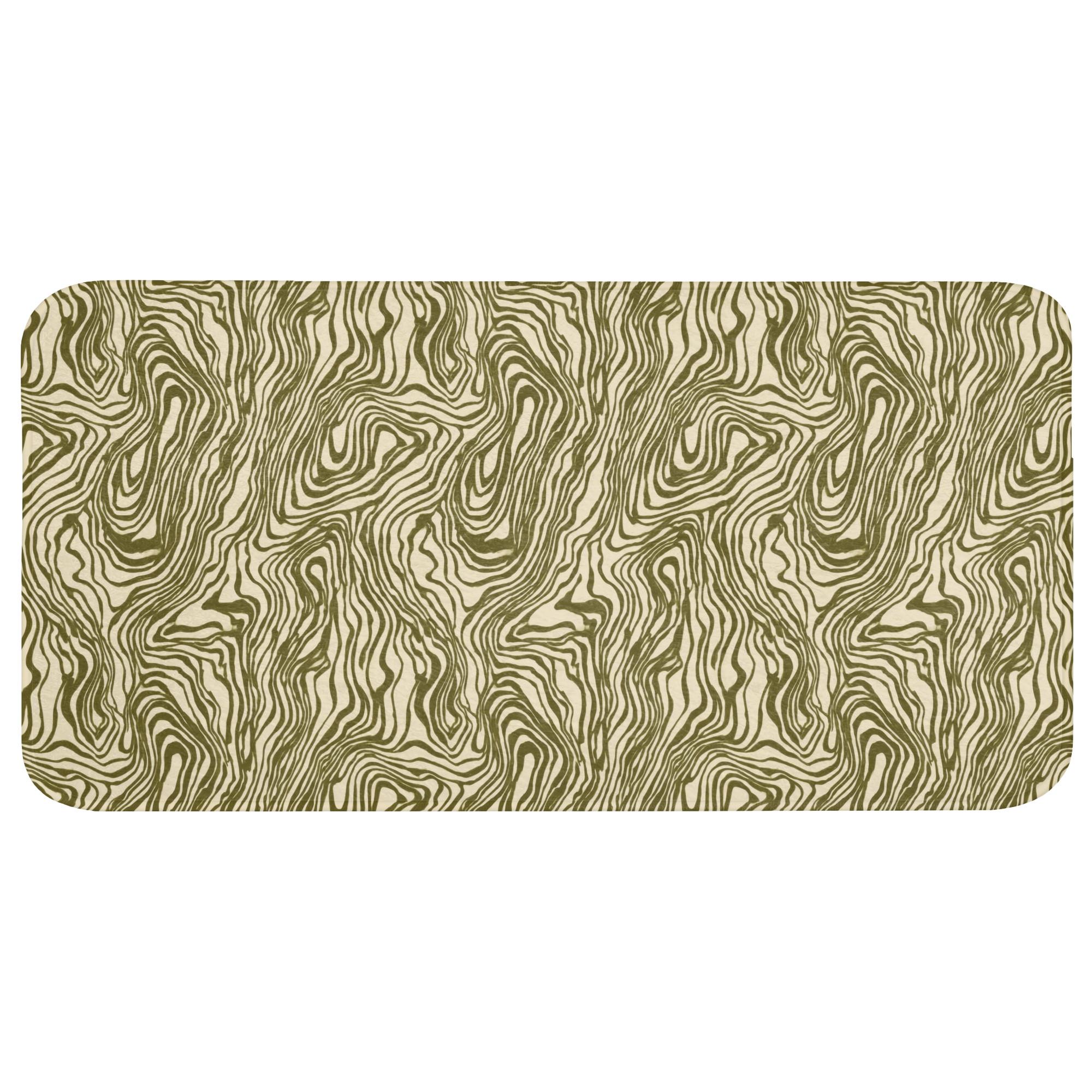 BADEMATTE Abstrakt - Marmor - Grün Badezimmerteppich 120x60 cm - Dunkelgrün, Textil (120/60cm) - OnlyWow