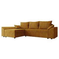 ECKSOFA Dante L Cord - Schwarz/Braun, Holz/Kunststoff (240/140cm) - MIRJAN24
