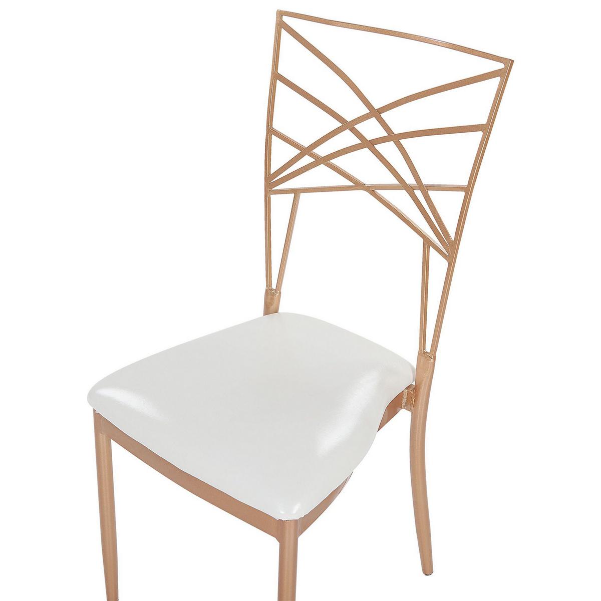 ESSZIMMERSTUHL 2er-Set Metall Roségold Girard - Roségold, Textil/Metall (41/91/42cm) - Beliani