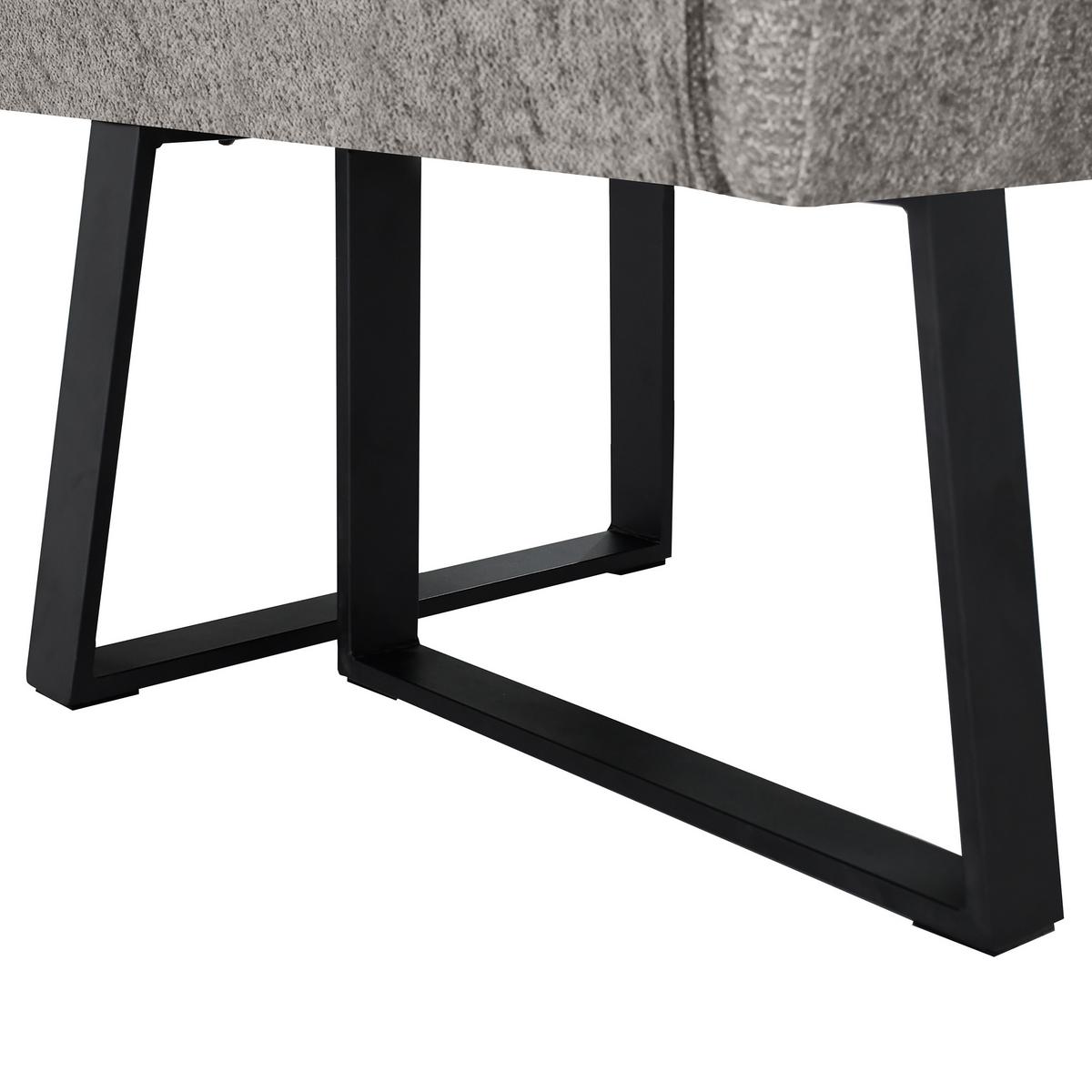 ECKBANK Velto 203x162 cm, mit Metallbeinen, Raven-Stoff, Cappuccino - Schwarz/Cappuccino, Metall (203/162cm) - Beautysofa