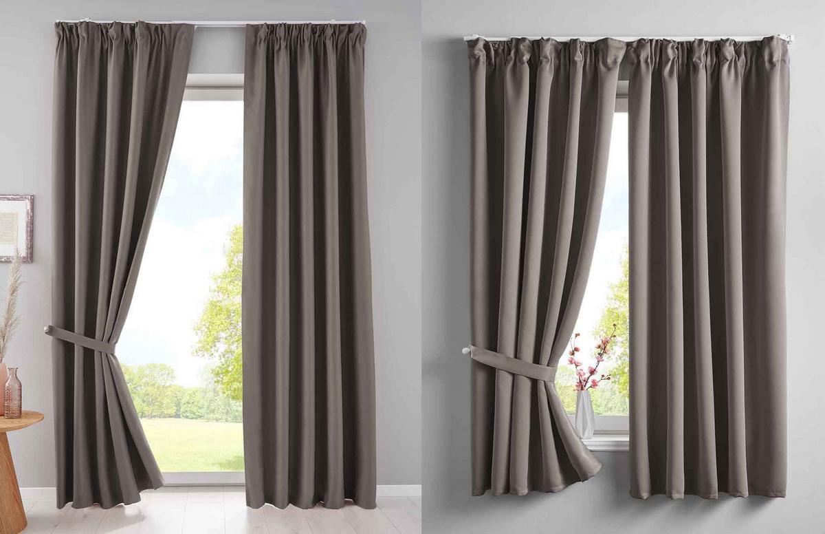 VORHANG »NewYork« HxB 245x140 cm Taupe - Taupe, Textil (140/245cm) - Gardinenbox