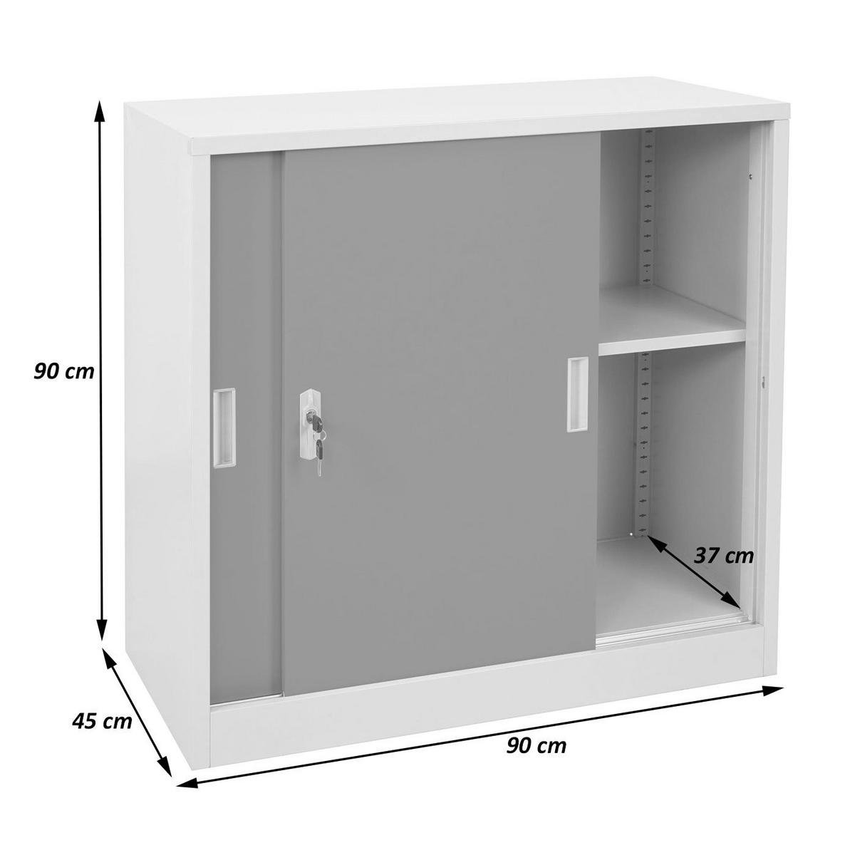 AKTENSCHRANK Rot - Rot, Metall (90/90/45cm) - MCW
