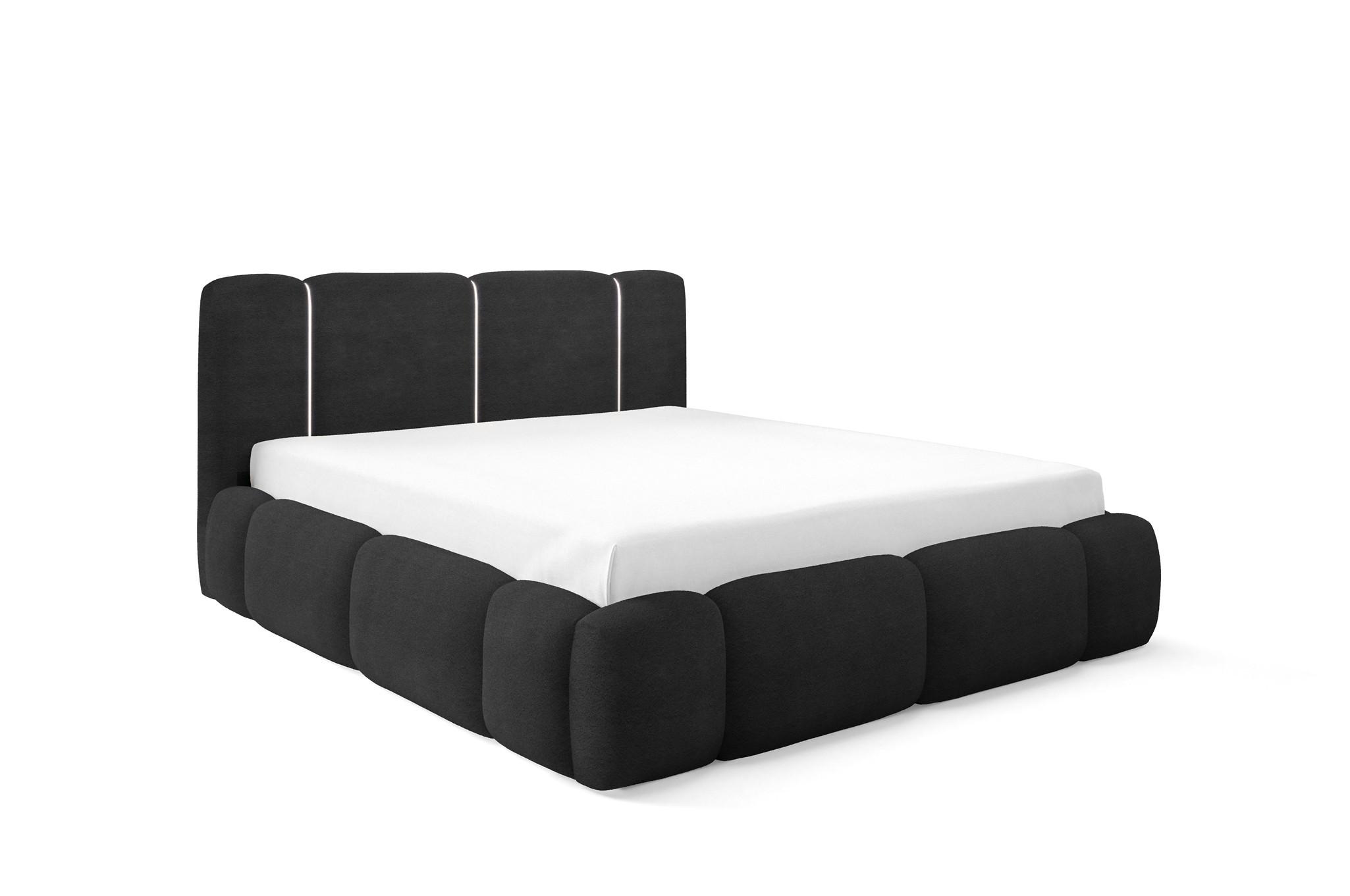 POLSTERBETT Springs - Schwarz, Holzwerkstoff/Textil (120/200cm) - Fun Möbel