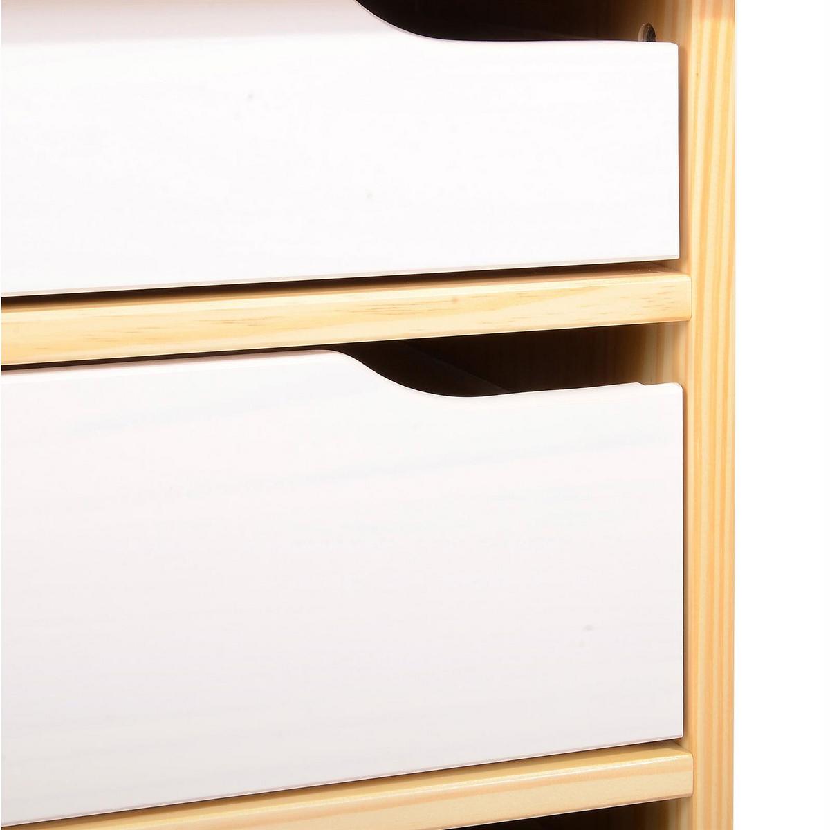 SCHREIBTISCH HUGO natur/weiß - Naturfarben/Weiß, Holz (54/114/76cm) - IDIMEX