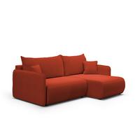 ECKSOFA Claudio 3 Sitzplätze Bordeaux - Rot, Holz (207/148cm) - Petits-meubles