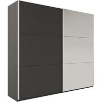 SCHWEBETÜRENSCHRANK IVERN 225/215/65 cm 2-türig mit Spiegel Schwarz - Schwarz, Holzwerkstoff (225/215/65cm) - MASSENO