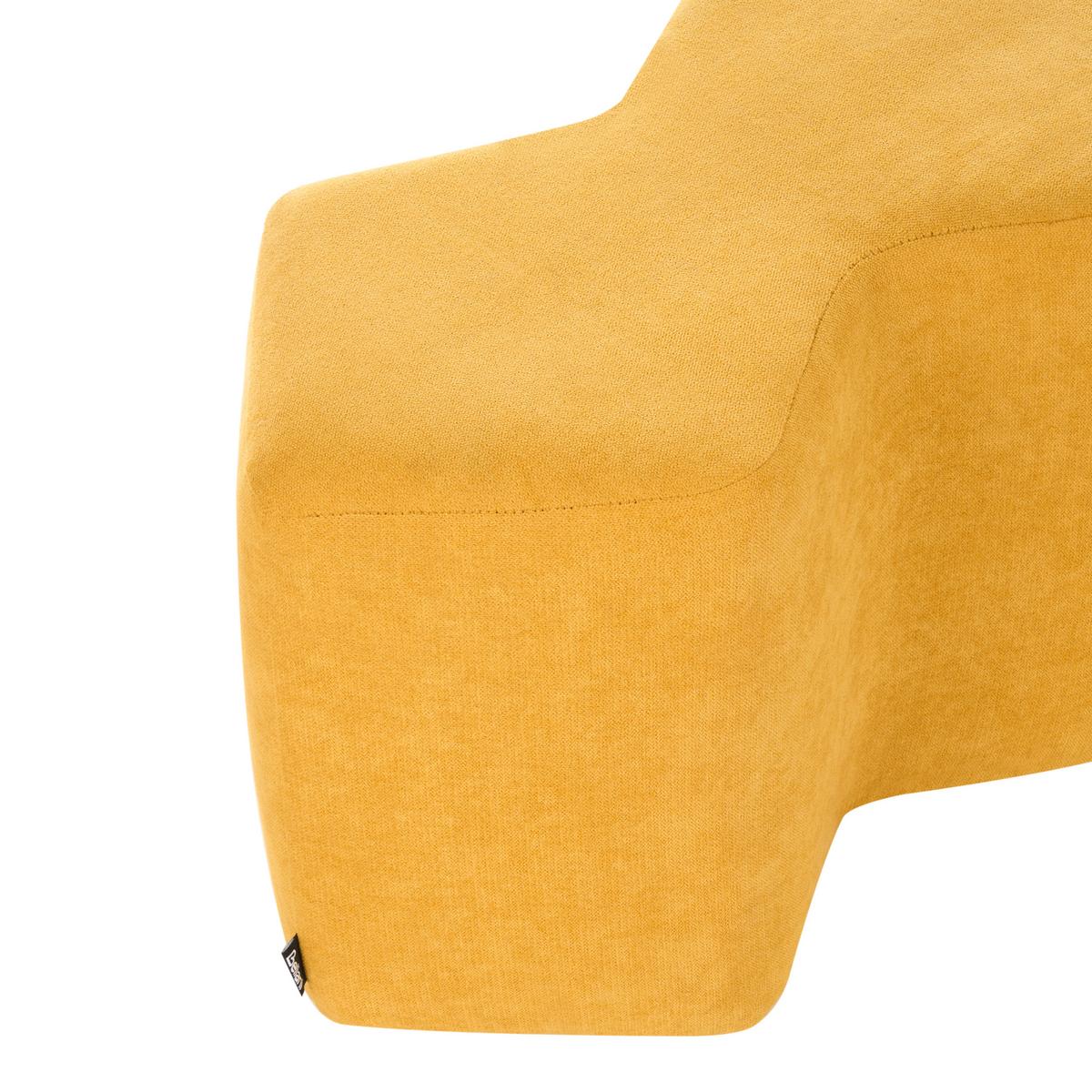 POLSTERBANK Stoff Senfgelb Littleton - Gelb, Textil (86/38/30cm) - Beliani
