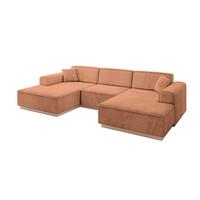 WOHNLANDSCHAFT IREA-U1 - 303x171x83 cm Koralle - Koralle, Holzwerkstoff/Textil (303/83/171cm) - ALTDECOR