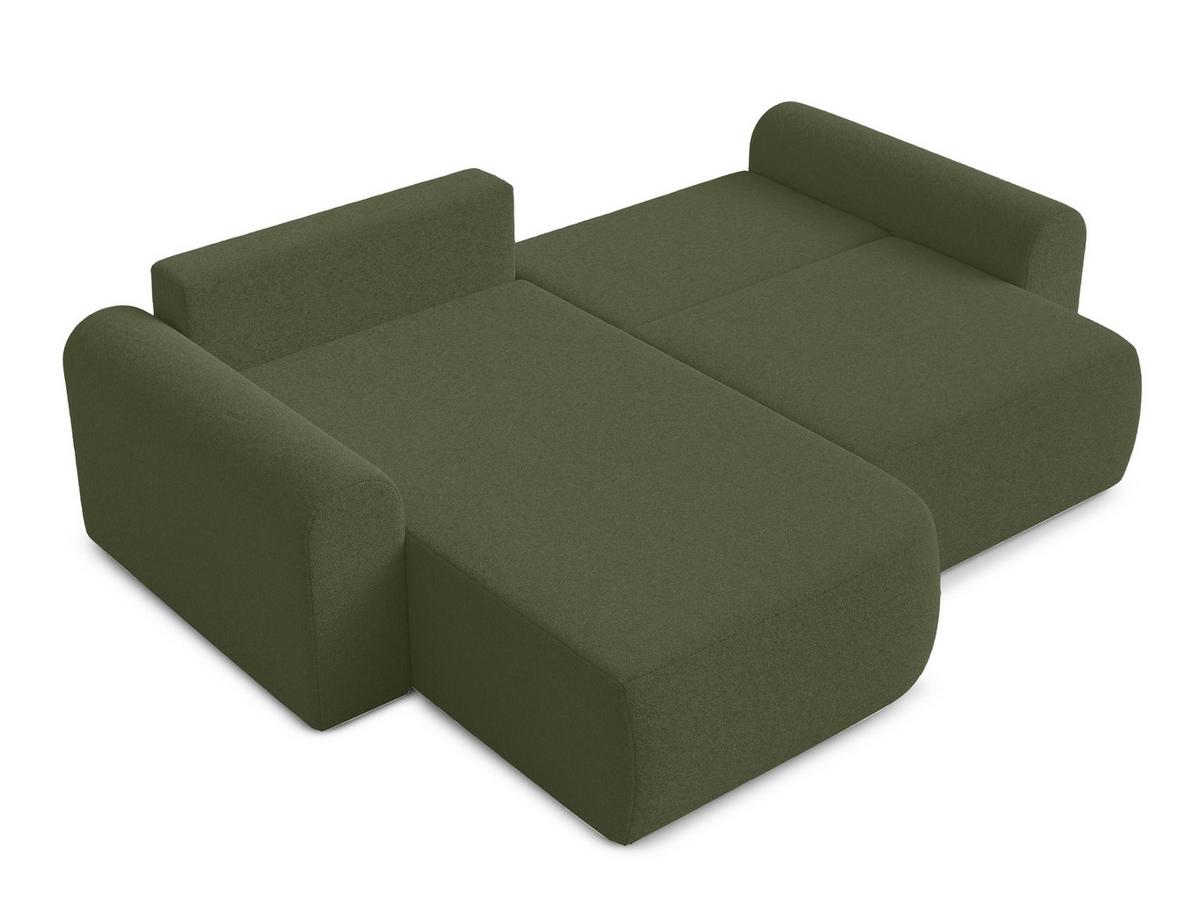 ECKSOFA L Form Otterton Olivgrün 250/180/95 cm Links mit Schlaffunktion - Schwarz/Grün, Kunststoff/Textil (180/250cm) - AX Living