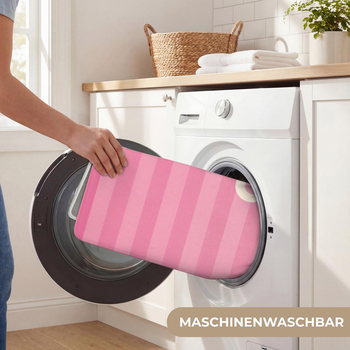 BADEMATTE Gestreift - Rosa - Chéri 120x60 cm - Pink, Textil (120/60cm) - OnlyWow