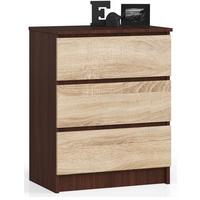 KOMMODE Dunkelbraun, Eiche Sonoma 77/60/40 - Dunkelbraun, Holzwerkstoff (60/77/40cm) - RAUMHIRSCH FURNITURE