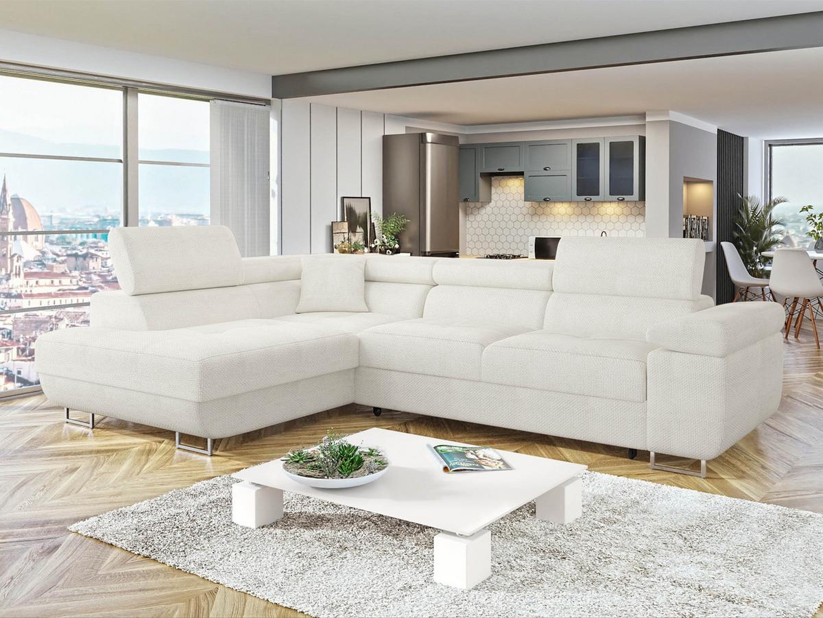 ECKSOFA Torezio, Seite: Links - Ecru, Holz/Textil (274/203cm) - MIRJAN24