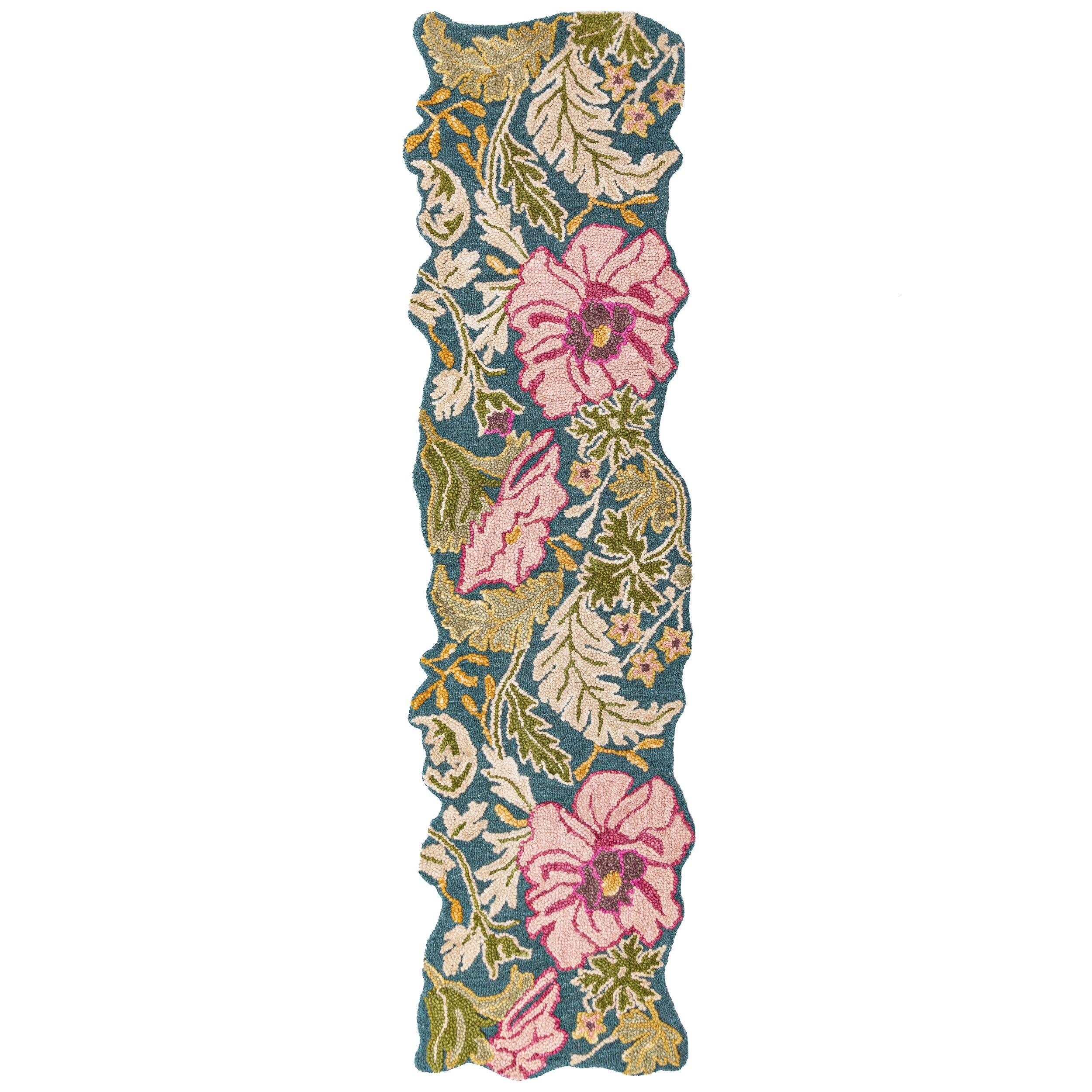 LÄUFER handgetuftet CHAR, in Multi, Blütenmuster, 60 x 230 cm - Multicolor, Textil (60/230cm) - KADIMA DESIGN