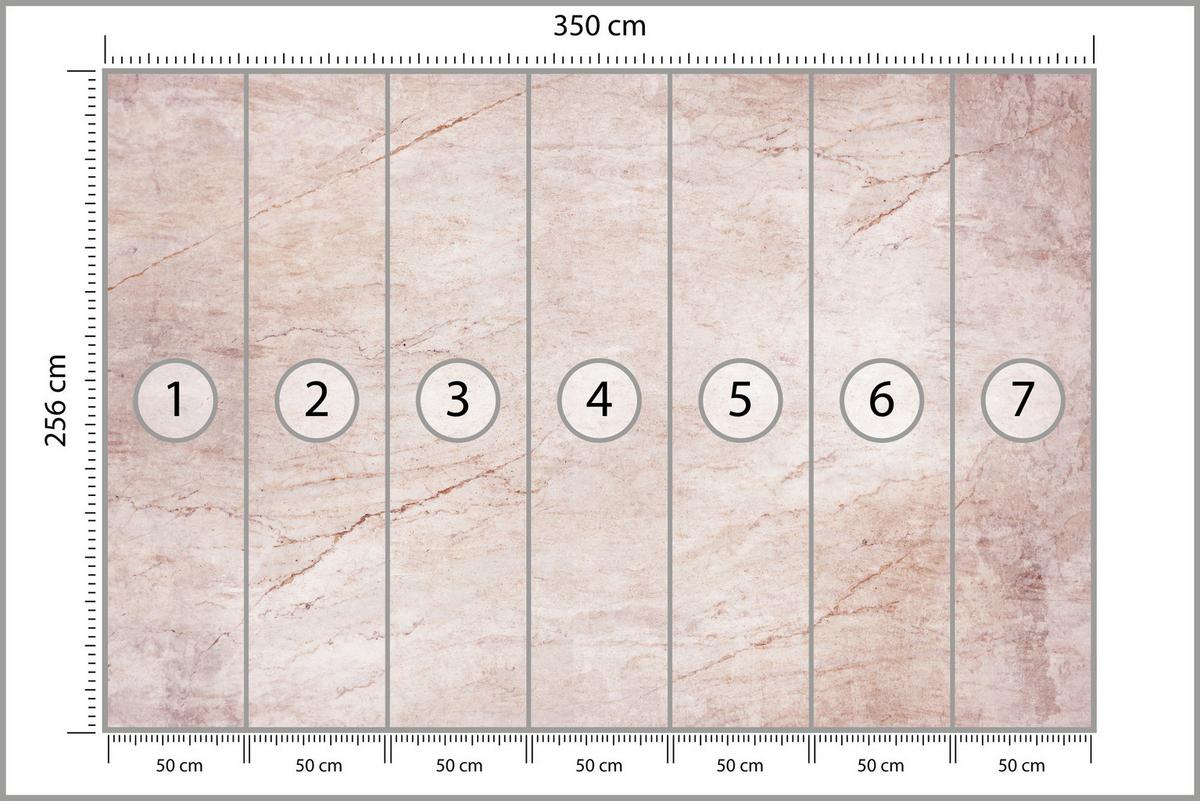 FOTOTAPETE für Wohnzimmer Beton Abstraktion 350x256 - Rosa, Papier (350/256cm) - Muralo