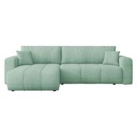 ECKSOFA Furyn Maxi Boucle - Schwarz/Mintgrün, Holzwerkstoff/Kunststoff (274/145cm) - MIRJAN24