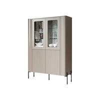 VITRINE Vera - Kaschmir/Schwarz, Holzwerkstoff/Metall (110/160/40cm) - MIRJAN24