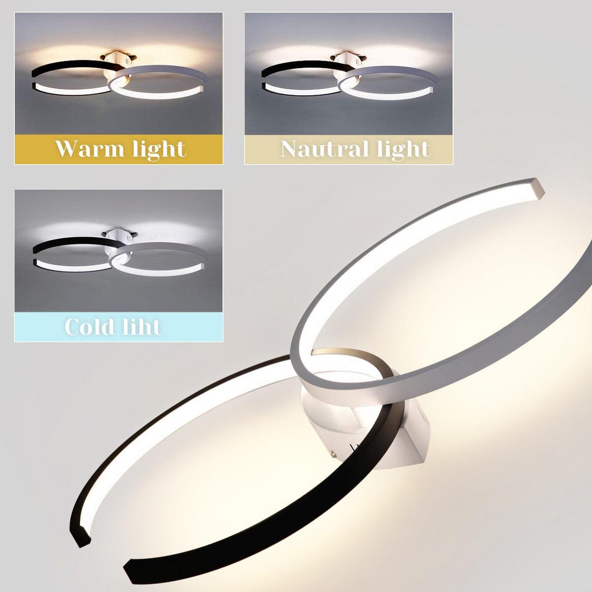 LED-DECKENLEUCHTE Dagmar 54/32/8.5 cm - Schwarz/Weiß, Metall (54/32/8.5cm) - Nettlife