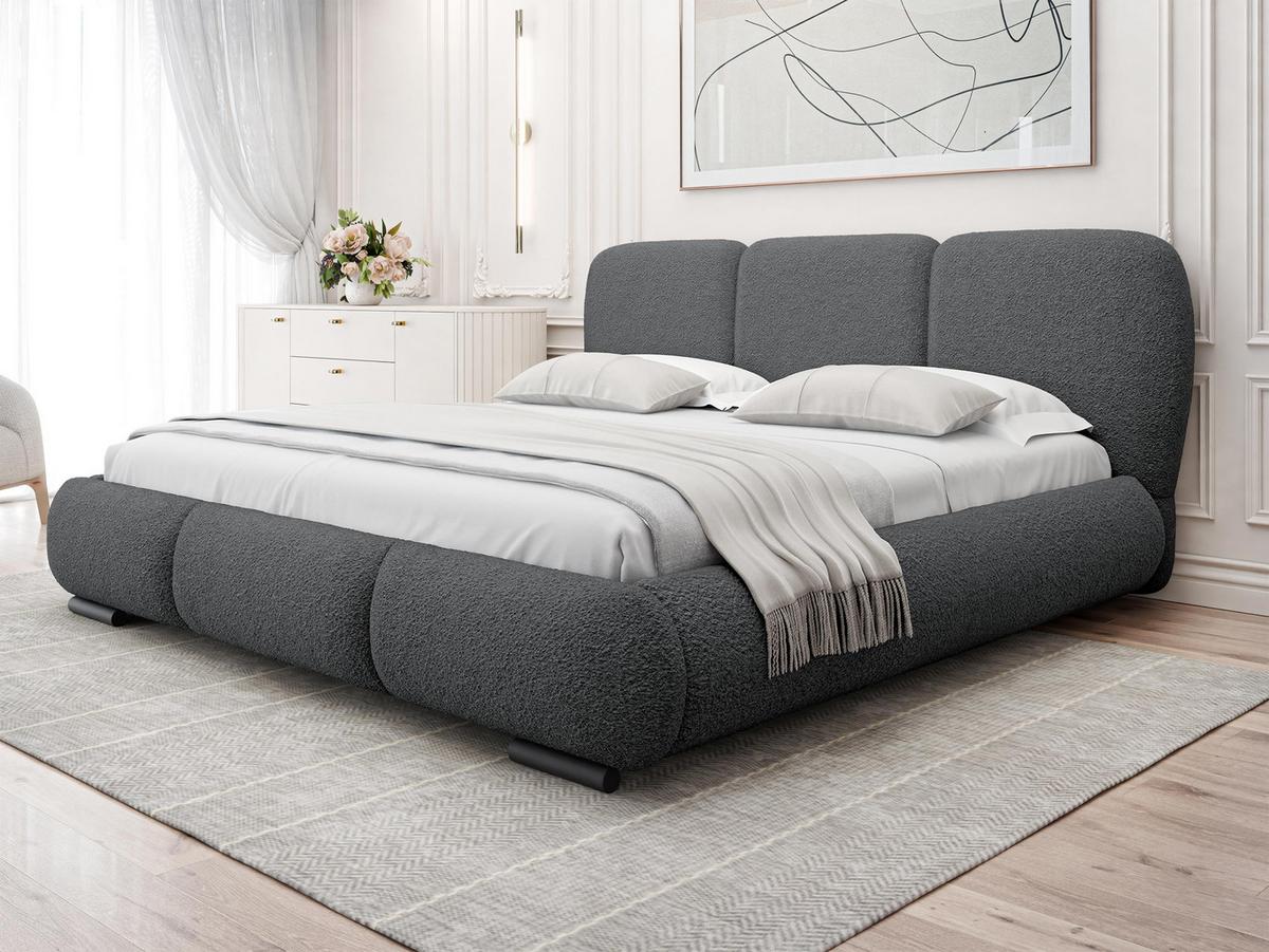 POLSTERBETT Rosa - Eichefarben/Schwarz, Holz/Textil (160/200cm) - MIRJAN24