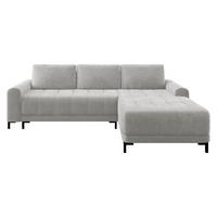 ECKSOFA Aris L, Seite: Rechts - Hellgrau/Schwarz, Holz/Textil (258/168cm) - MIRJAN24