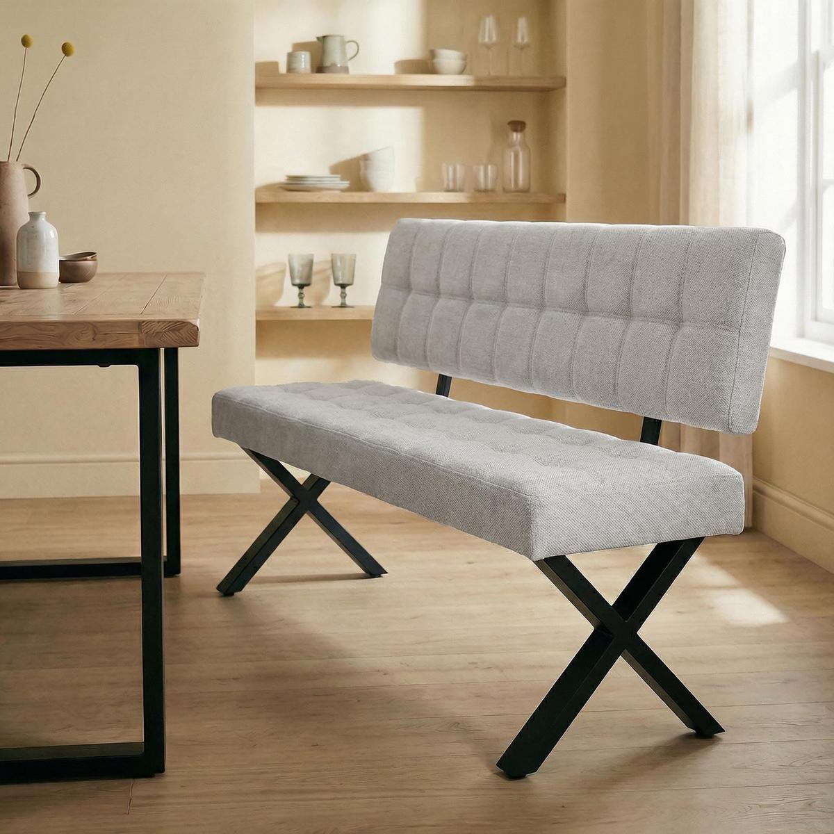 ESSZIMMERBANK LAVICA grau - Grau, Textil (140/88/60cm) - IDIMEX