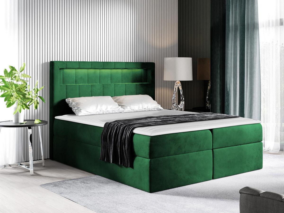 BOXBETT Aspen - H3 - Grün, Holz/Textil (160/200cm) - MIRJAN24