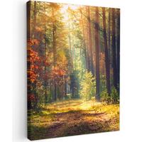 LEINWANDBILD Wald - Herbst - Bäume Room Decor 30x40 cm - Dunkelgrün, Textil (30/40cm) - MuchoWow