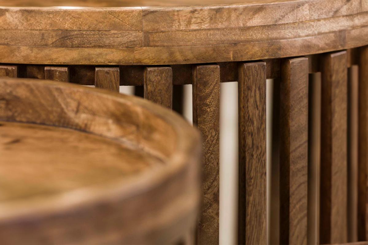 COUCHTISCH LANI 2ER SET Braun Mango - Braun, Mangoholz/Holz (65/65/40cm) - KAWOLA