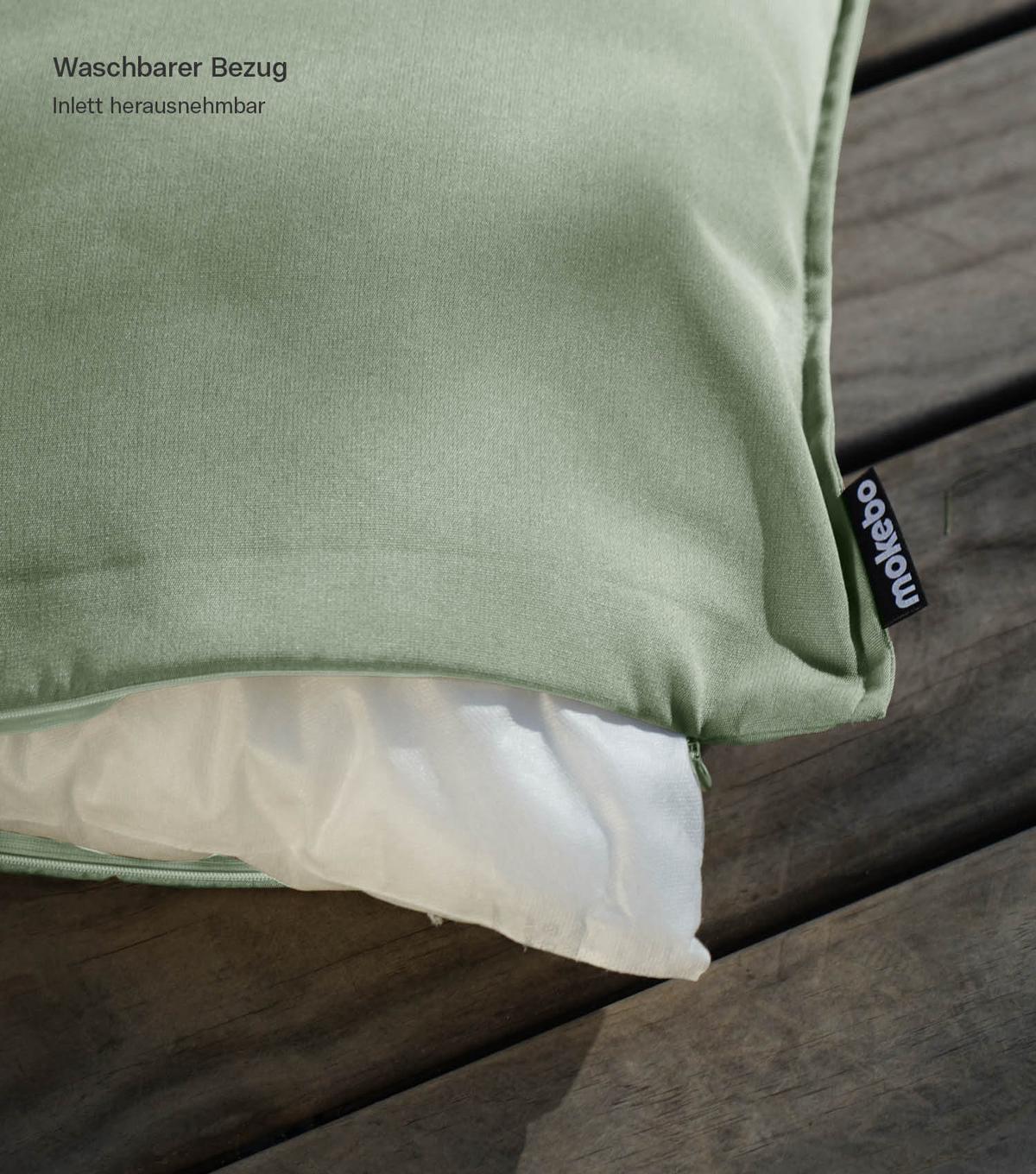 KISSENHÜLLE Die Auszeit - Hellgrün, Textil (45/1.5cm) - Mokebo