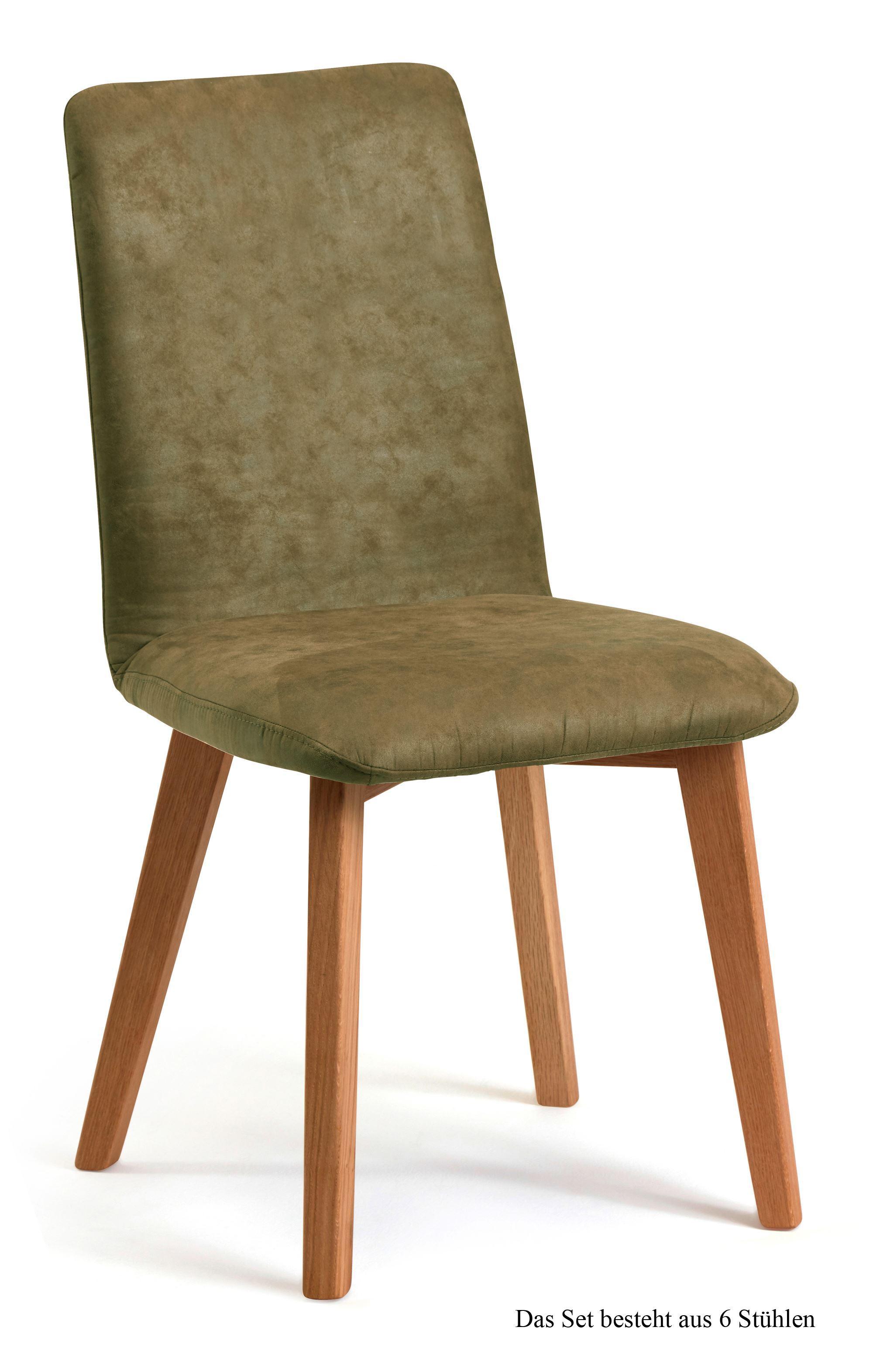 ESSZIMMERSTUHL (6er-Set) Darci 47x92x60 Eiche geölt/Olivgrün - Eichefarben/Olivgrün, Kunststoff (60/92/47cm) - 58aufmkessel