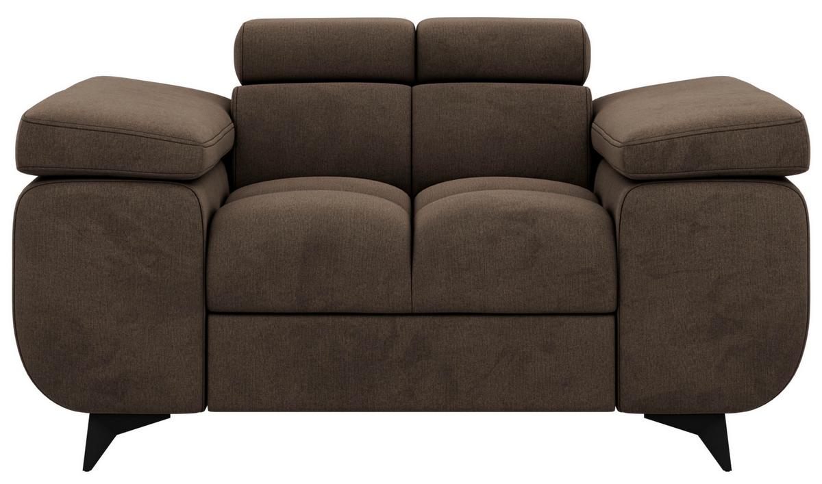 SESSEL NIDELLO - Braun Velvet - Schwarz/Braun, Textil/Metall (130/70/97cm) - MKS