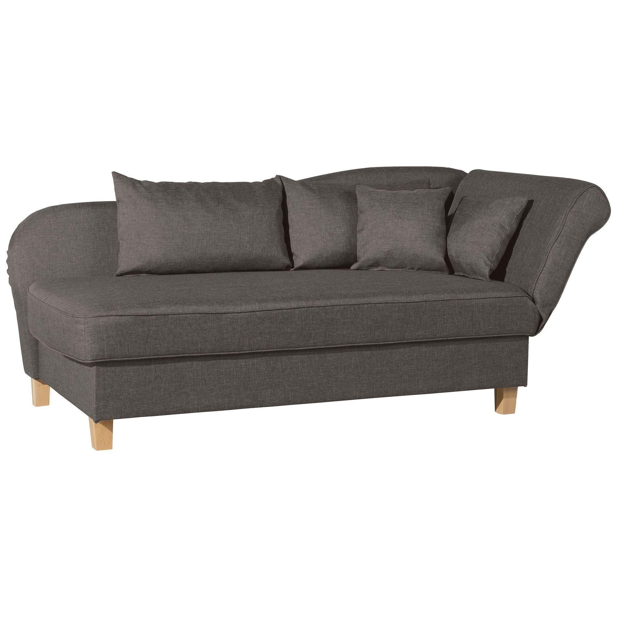 RECAMIERE mit Armteil rechts klappbar Katia Bezug Flachgewebe Buche natur / braun - Braun, Kunststoff (190/82/88cm) - 58aufmkessel