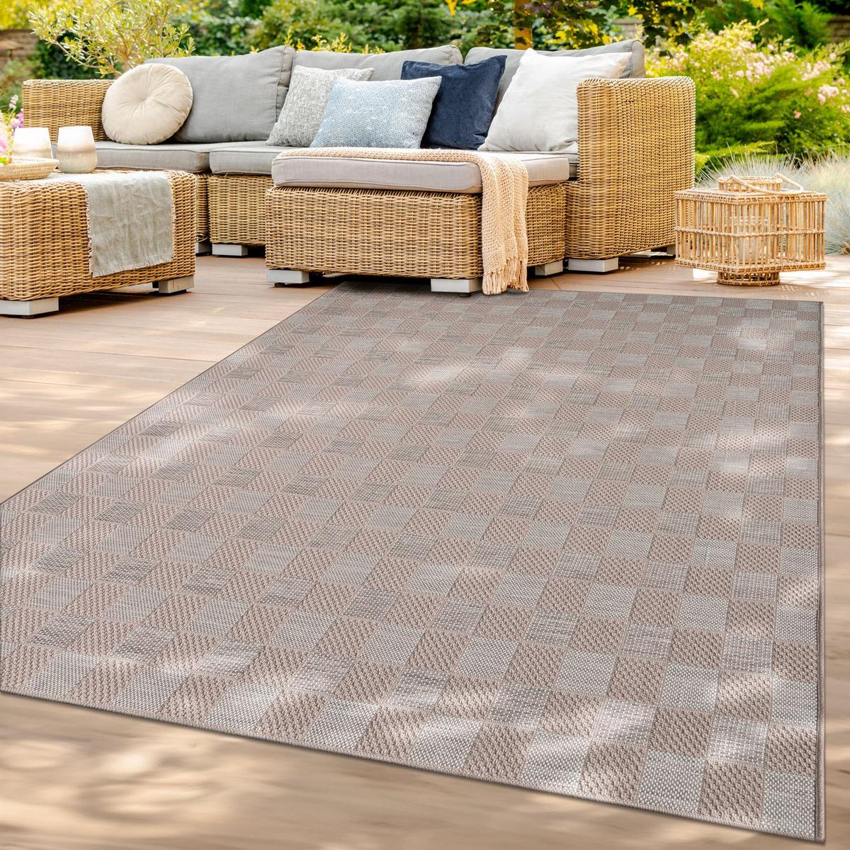 OUTDOORTEPPICH Boho Beige Weiß Creme 120 x 160 cm - Beige, Kunststoff (120/160cm) - TT Home