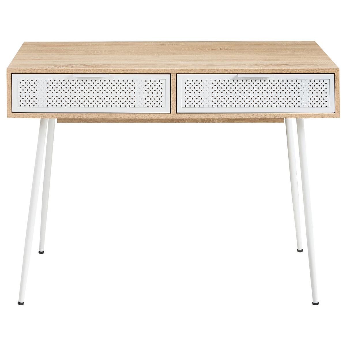 SCHREIBTISCH Hellbraun 110/ 52 cm Chula - Hellbraun, Holzwerkstoff (52/110/76cm) - Beliani