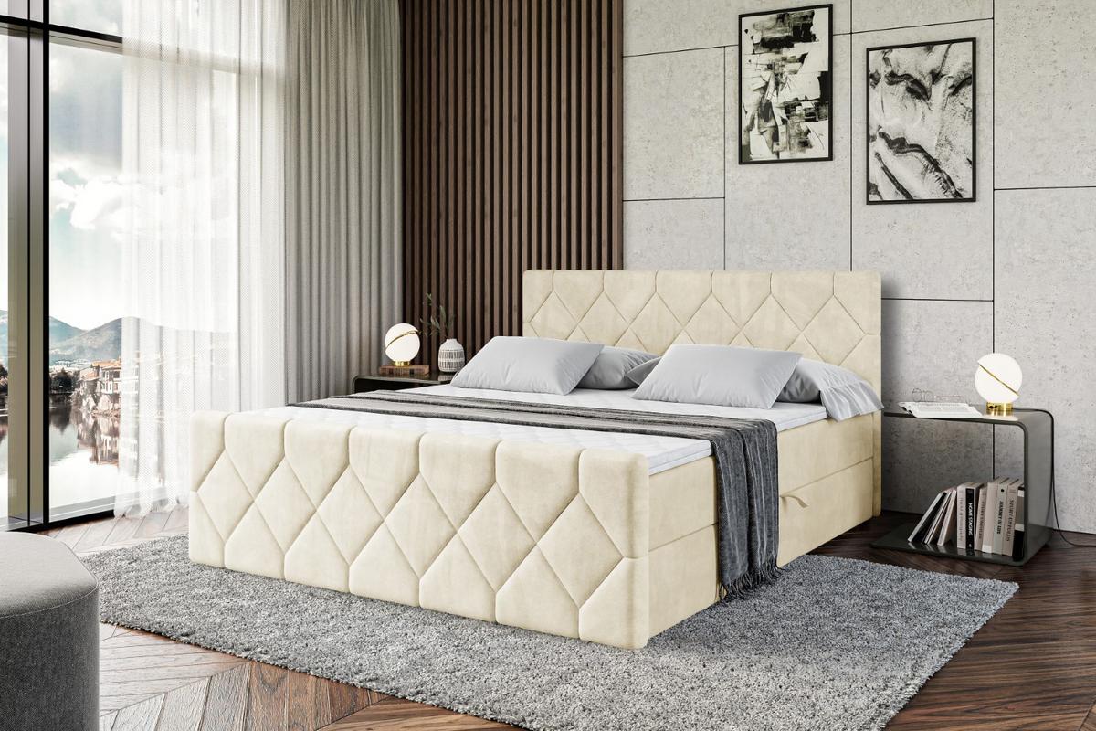 BOXBETT CATOR-Z - 140x200 cm - H3 - Beige - Beige, Holzwerkstoff (140/200cm) - ALTDECOR