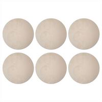 GLASUNTERSETZER 6er-Set Rund Japandi - Beige - Modern 10x10 cm - Beige, Naturmaterialien (10/0.2cm) - MuchoWow