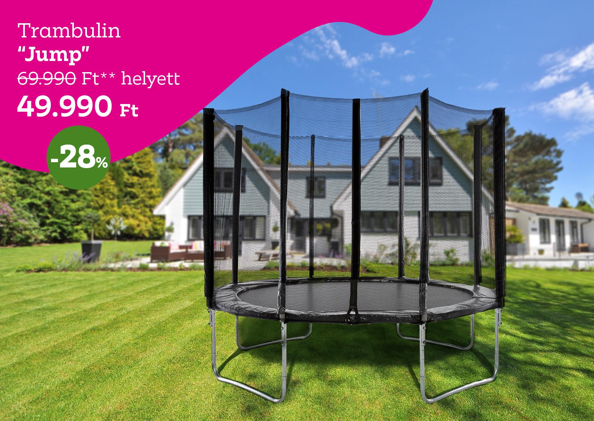 Trambulin JUMP 69990 Forint helyett 49990 Forint, kedvezmény mértéke 28%