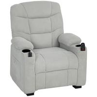 ELEKTRISCHER-RELAXSESSEL Samt Metall Grau - Schwarz/Grau, Textil/Metall (90/105/96cm) - HOMCOM